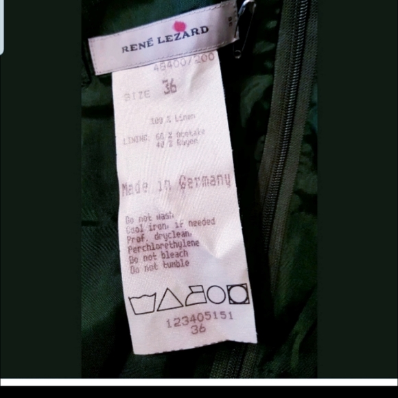 Rene Lezard Linen Hunter Green Dress.…36 - Picture 3 of 3